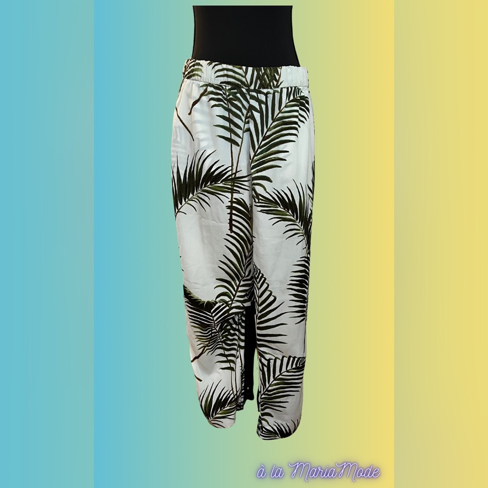 H&M Green Leaf Patterned Trousers